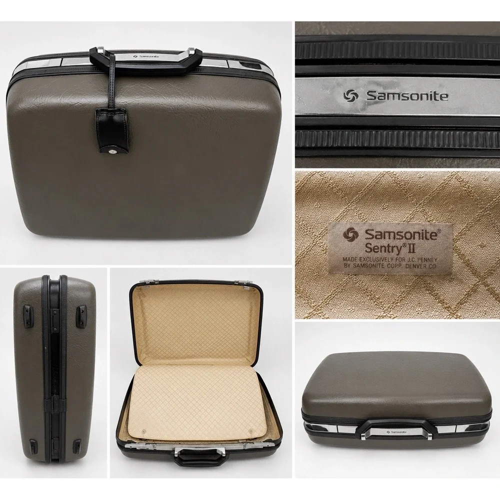 Vintage Samsonite Seminy II Hard Shell Suitcase Gray Gray  Unisex - No Keys